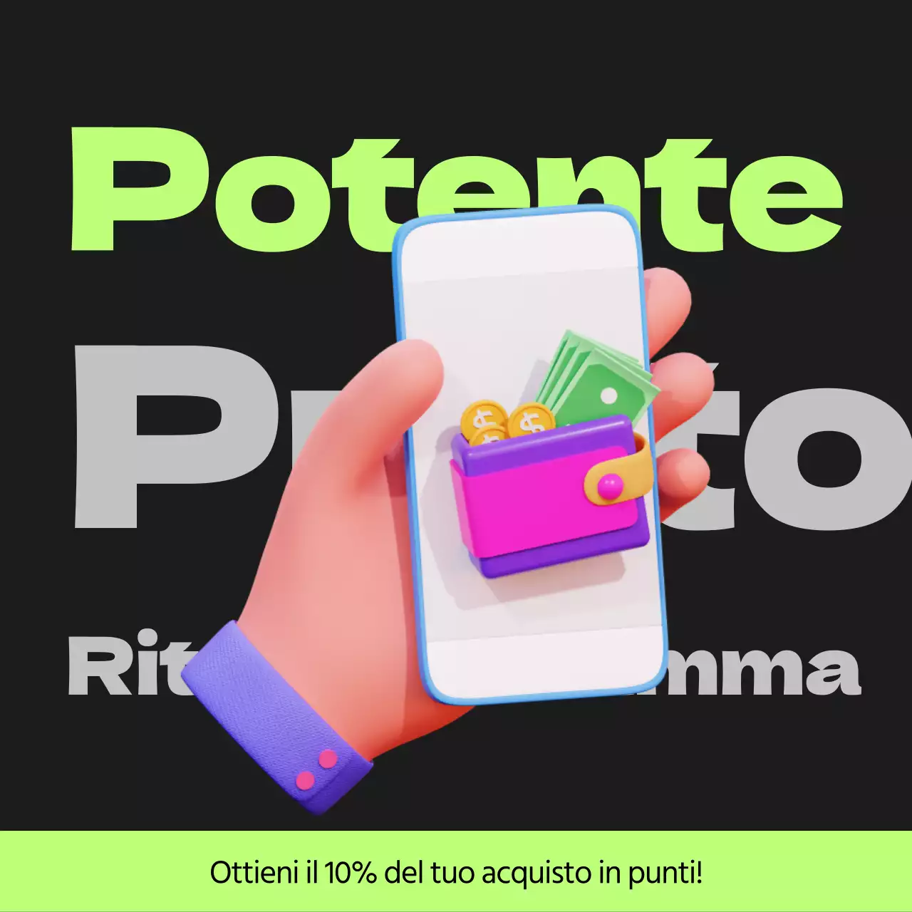 Posta in gioco Cyberpunk punti in nero e verde lime