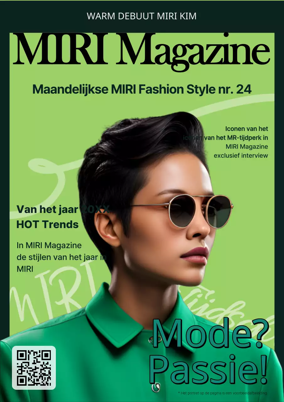 Luxe cover van modetijdschrift met chartreuse achtergrond