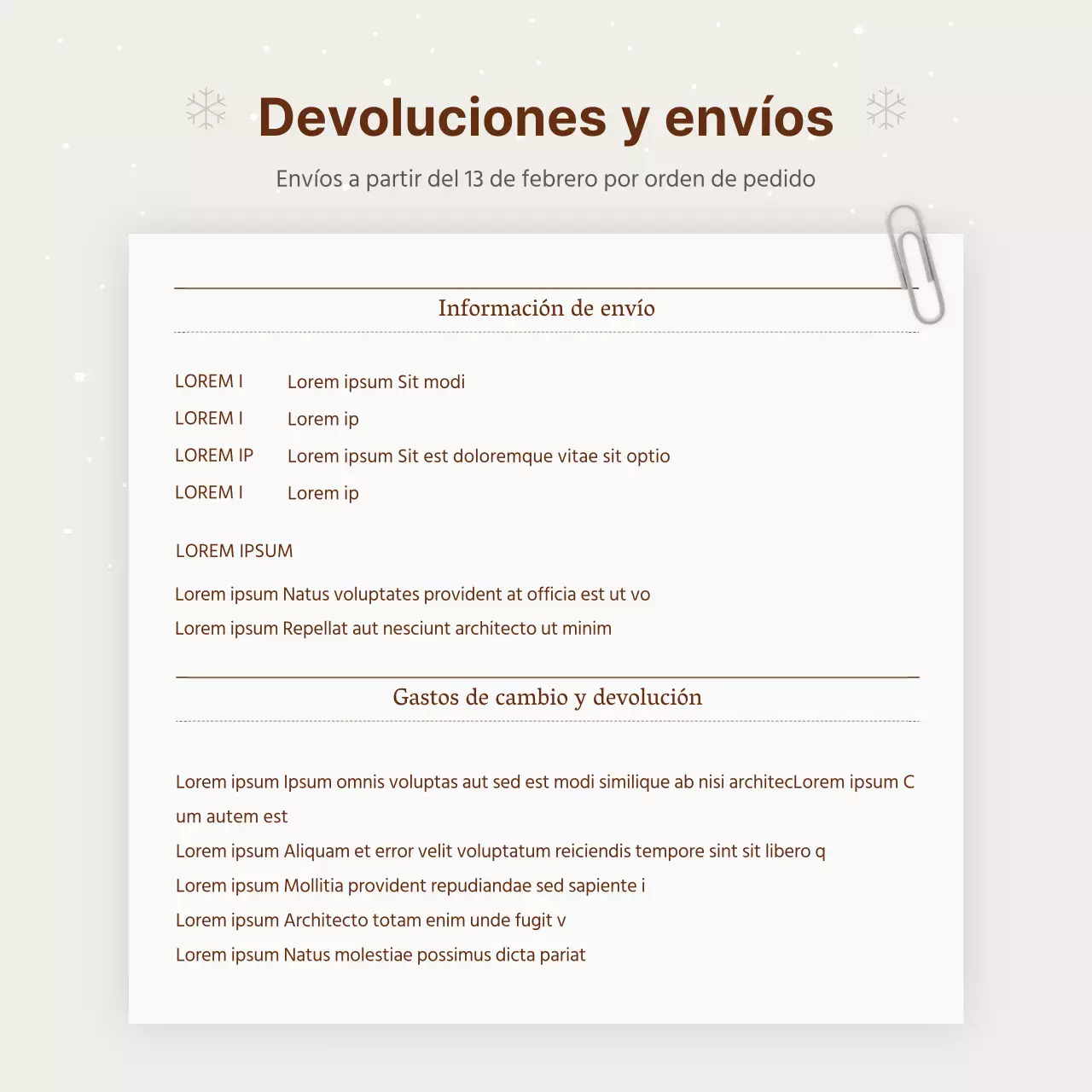 Anuncio de un sencillo set de regalo navideño hanwa en beige y marrón