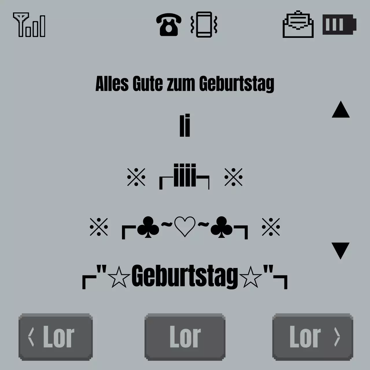 Ein grauer Happy-Birthday-Tweet im Retro-Look