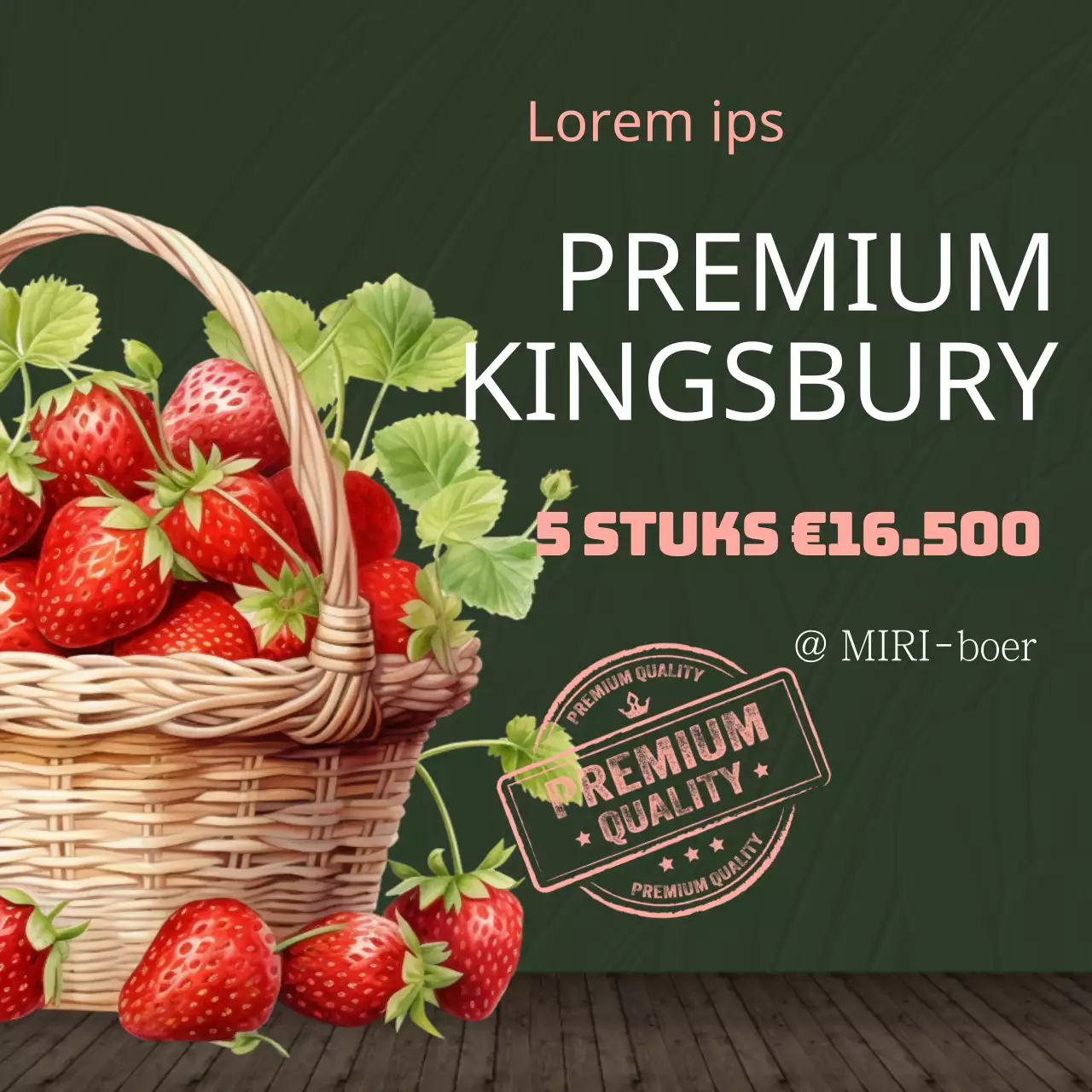 Promoot de verkoop van eenvoudige aardbeien in rood en groen