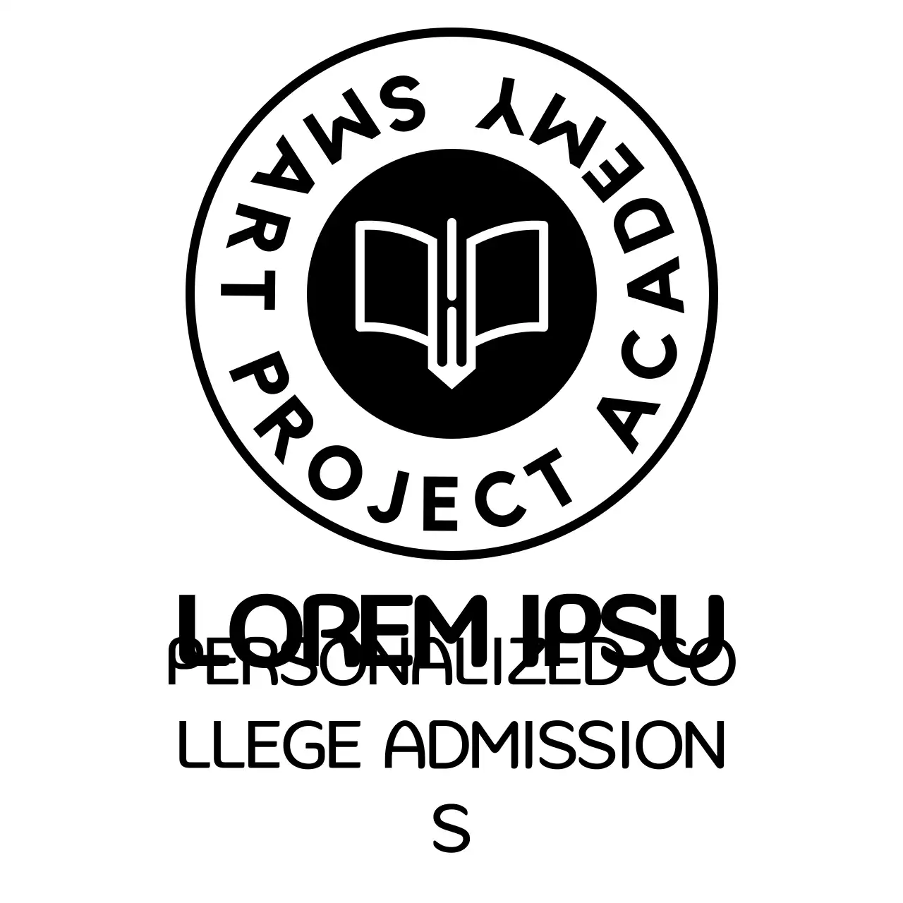 Promoting an educational admissions center with a circular symbol logo