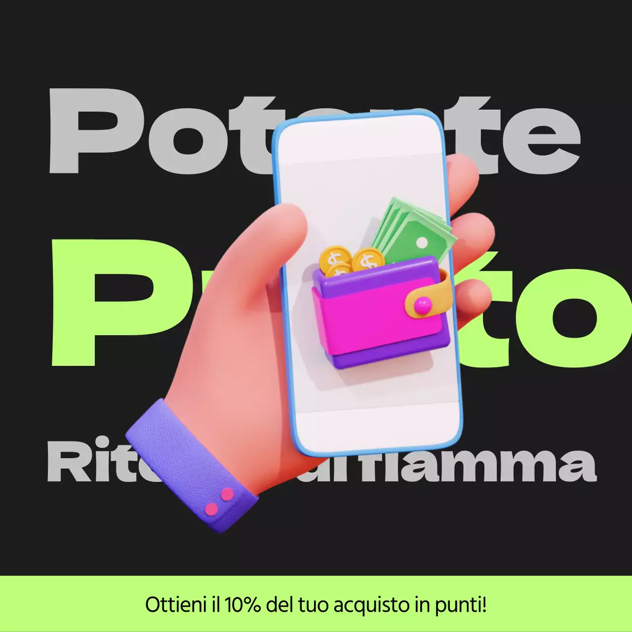 Posta in gioco Cyberpunk punti in nero e verde lime