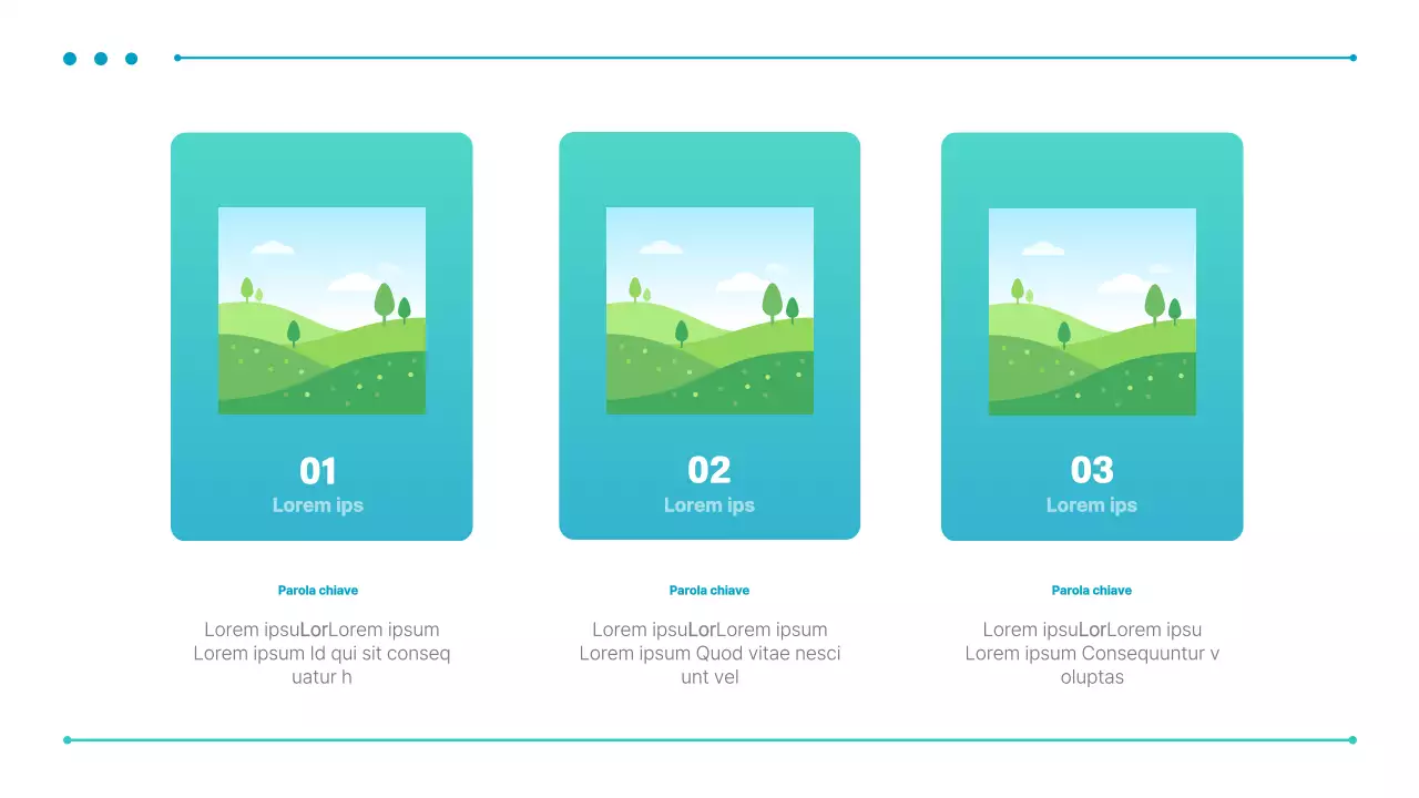 Una semplice presentazione aziendale in blu e menta