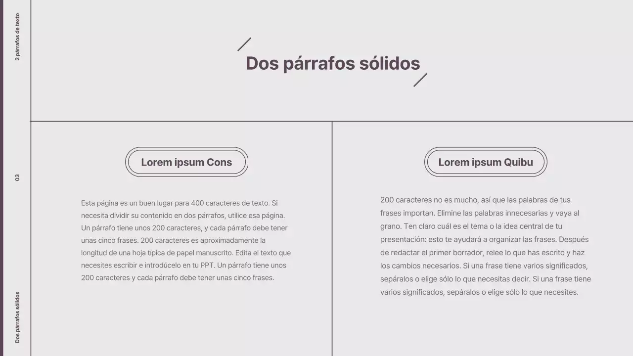 Explicación del diseño de estilo minimalista en morado