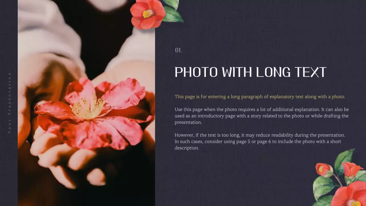 빨간색 우아한 꽃 프레젠테이션