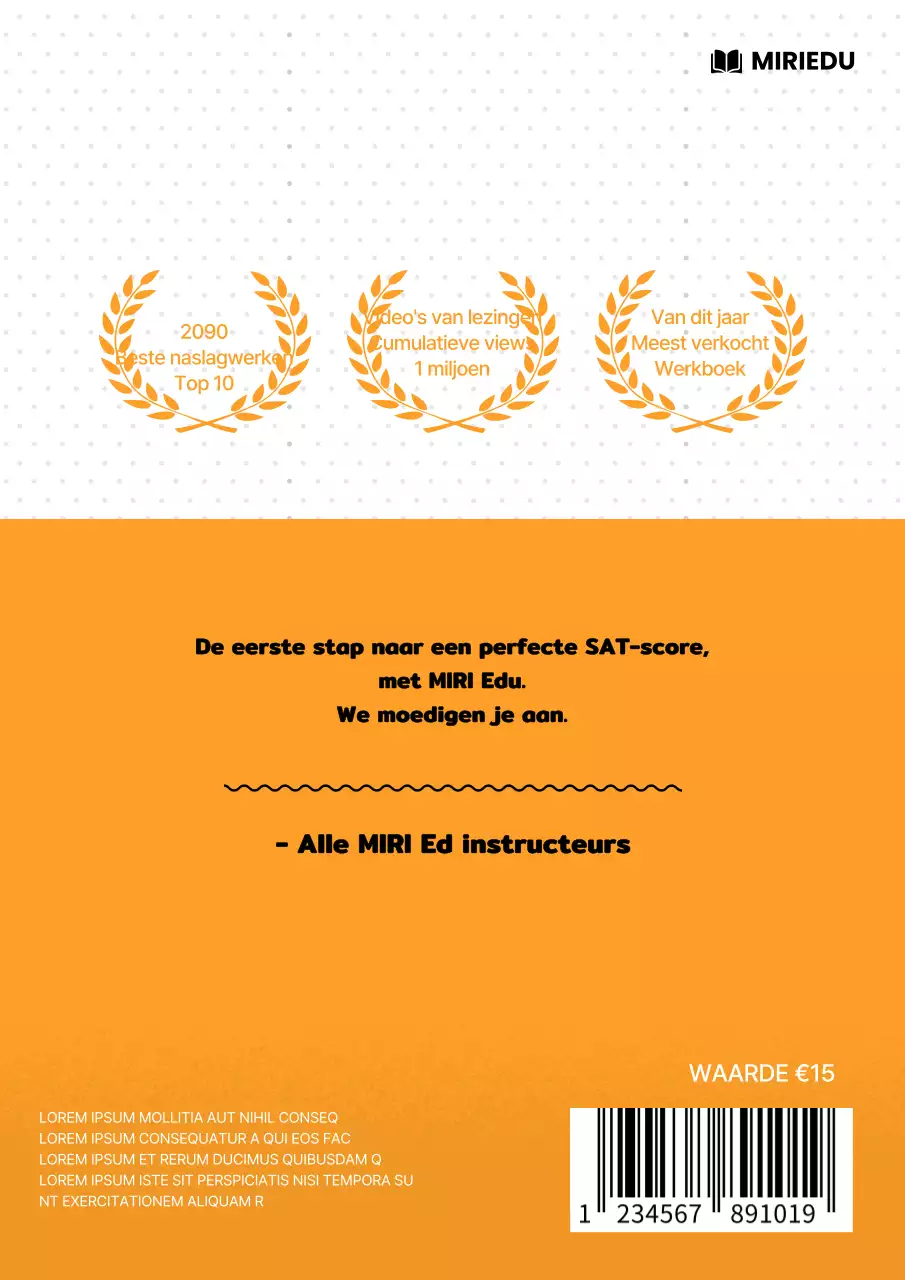 Oranje en zwart-wit in het hoger secundair vragenboek