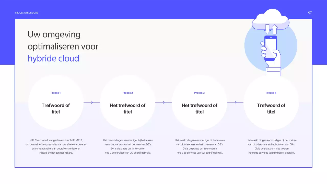 Een eenvoudige, paarse zakelijke serviceprospectus