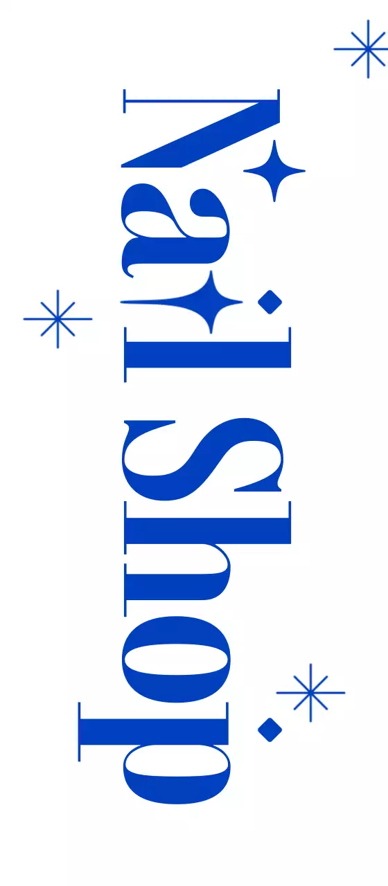 A sparkly blue nail salon