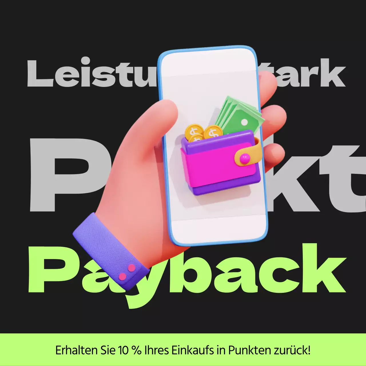 Cyberpunk points payback post in schwarz und lindgrün