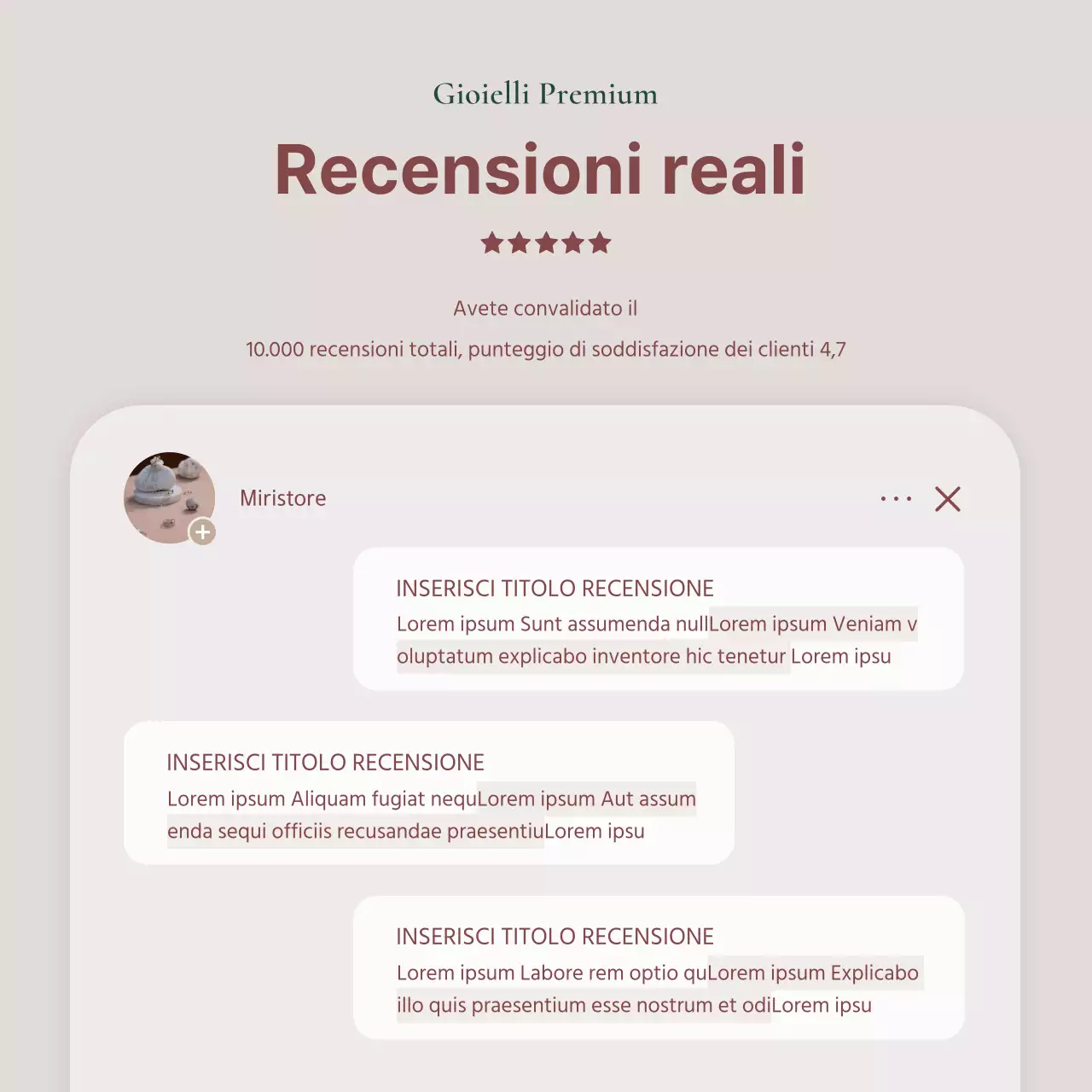 Un annuncio che vende un lookbook di accessori di gioielleria di tendenza in rosa e marrone.