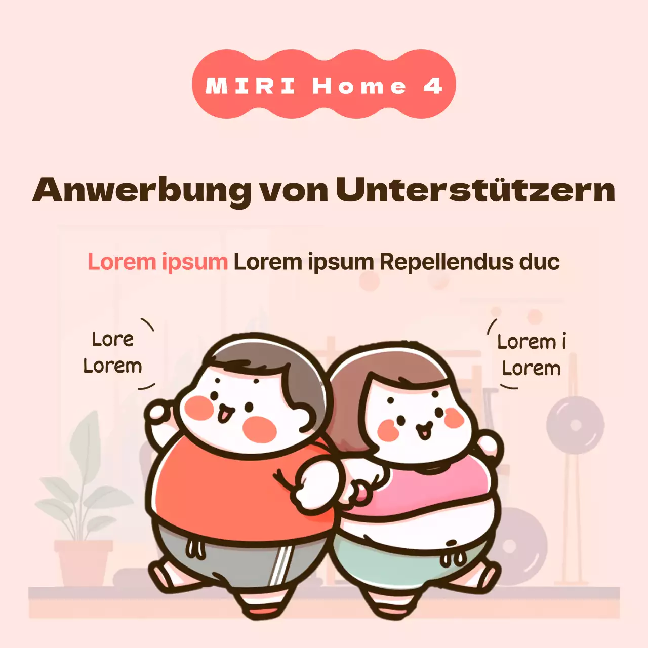 Werben Sie für ein einfaches rosa-braunes Heimtraining, um Unterstützer zu gewinnen