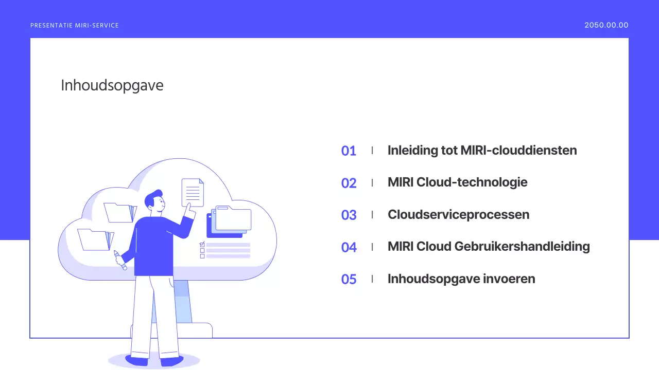 Een eenvoudige, paarse zakelijke serviceprospectus