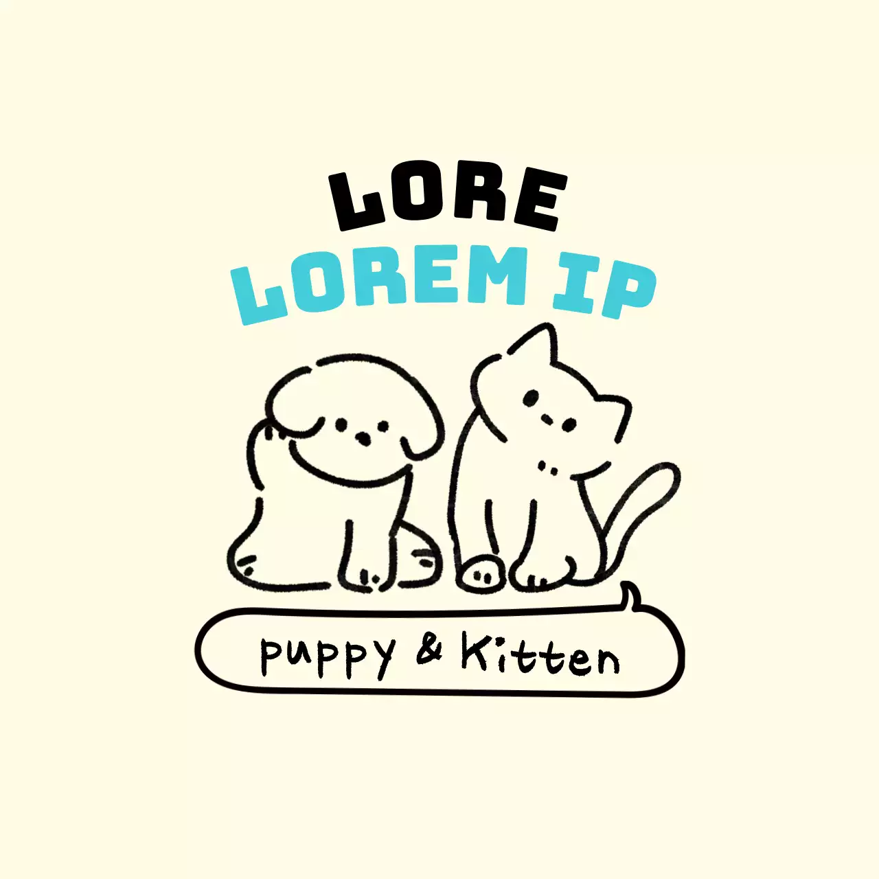 Een dierenwinkel met schattige illustraties