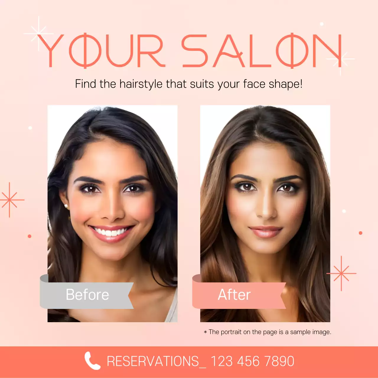 Beige Modern Hairstyle Promotion Social Media Post