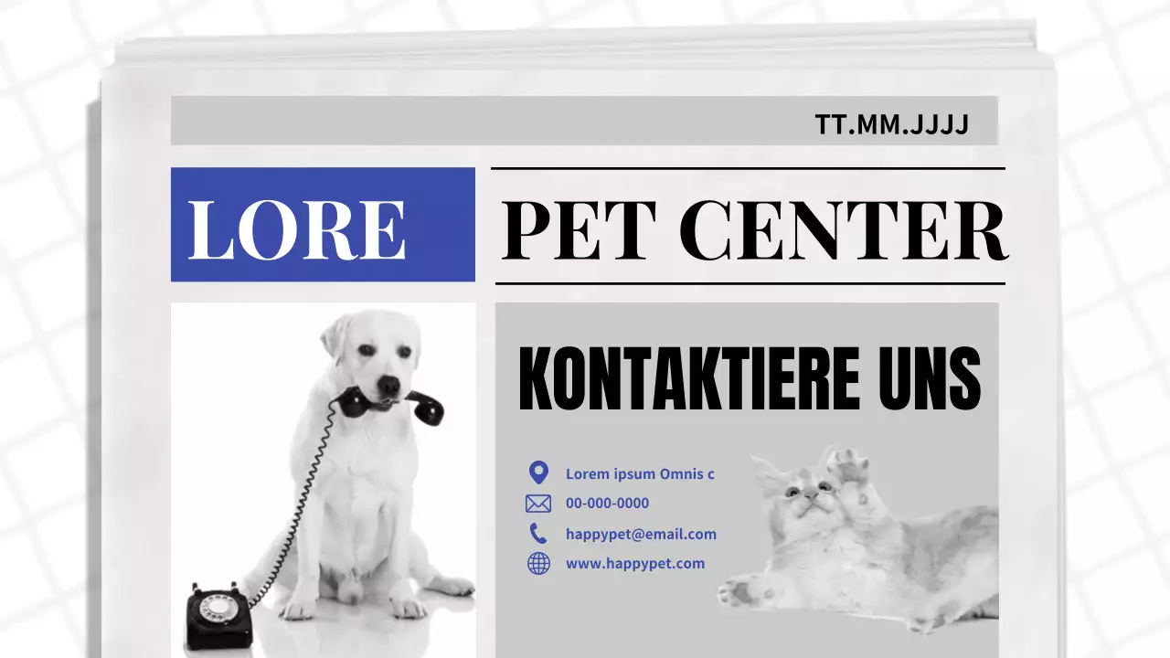 Blau und Schwarz Klassisches Zeitungsmotiv Geschäftsbericht