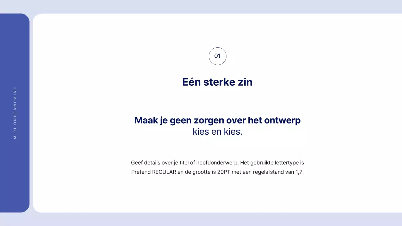 Eenvoudige tekst in blauw voor een rapport waar je veel over kunt schrijven