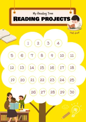 Yellow Simple Reading Planner Poster