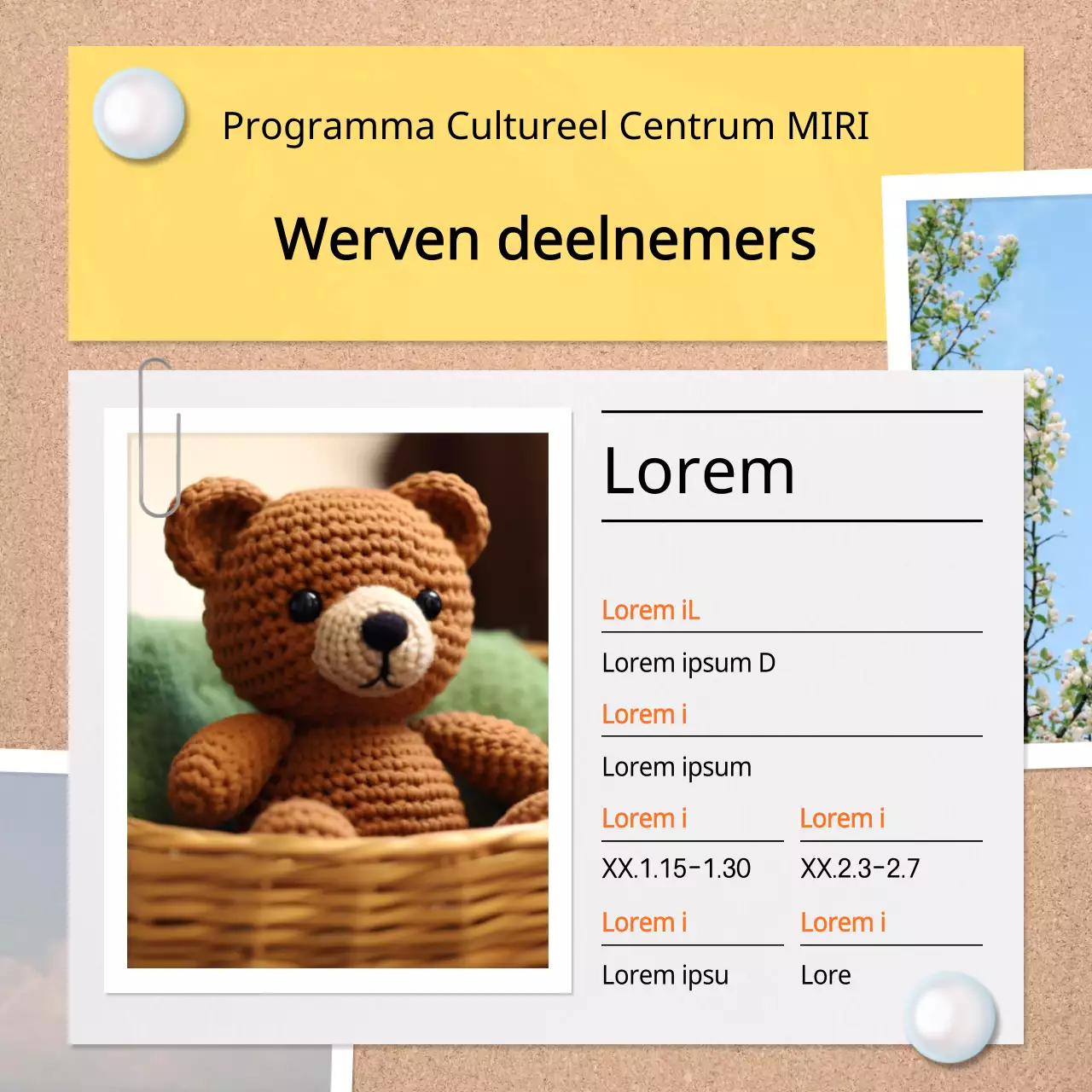 Een eenvoudig geel en bruin programma promoten