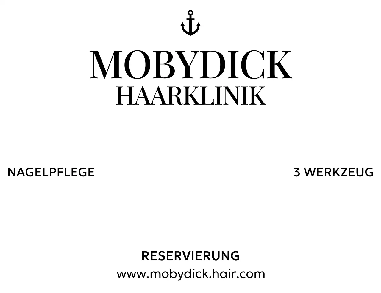 Ein klares, übersichtliches Design mit Ankersymbolen und Typografie