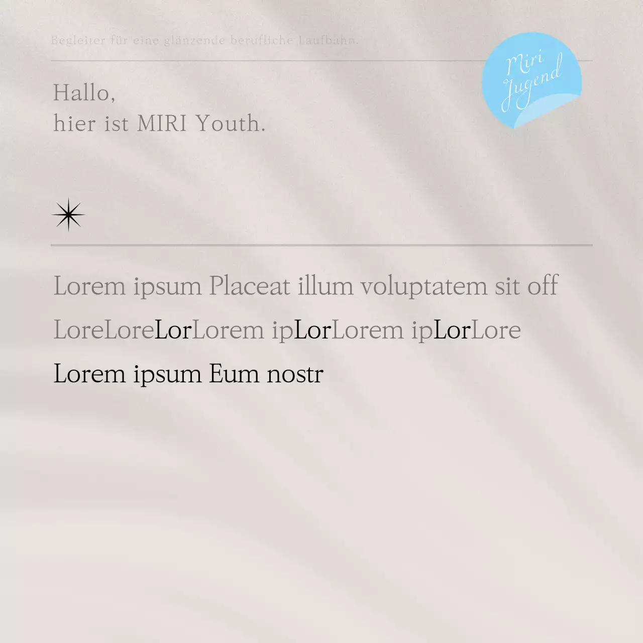 Förderung der modernen Gemeinschaftswerbung in Hellblau und Grau
