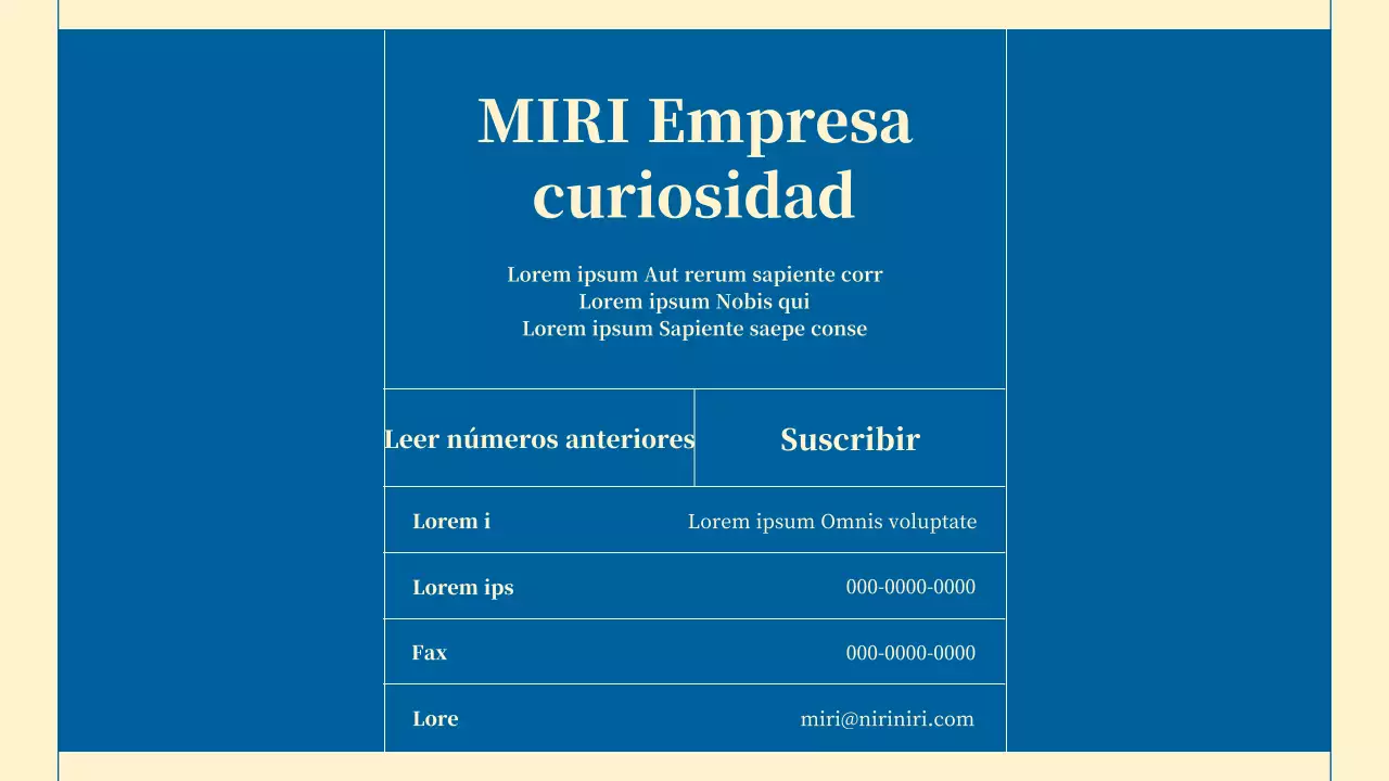 Boletín minimalista de servicios empresariales en beige y azul