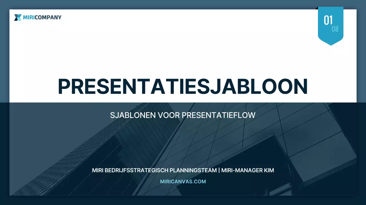 Eenvoudige zakelijke presentatie in mint en marineblauw