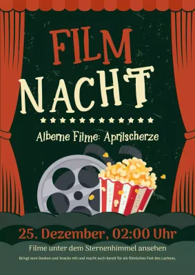 Förderung von blau-grünen und roten Filmnächten