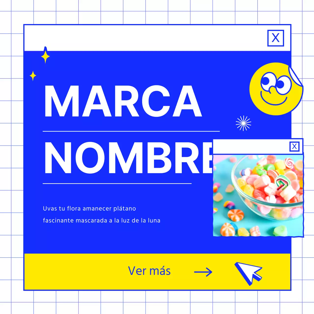 Promover la marca de un postre azul.