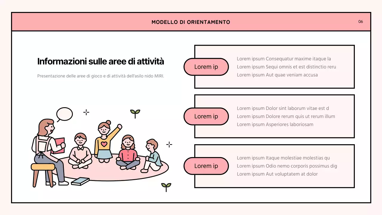 Una semplice lettera di orientamento all'asilo nido rosa e verde lime