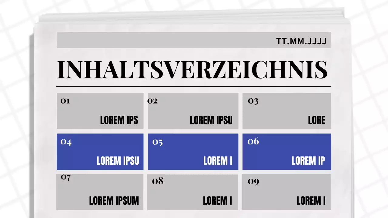 Blau und Schwarz Klassisches Zeitungsmotiv Geschäftsbericht