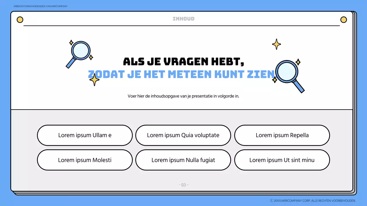 Blauw en geel onboarding trainingsmateriaal