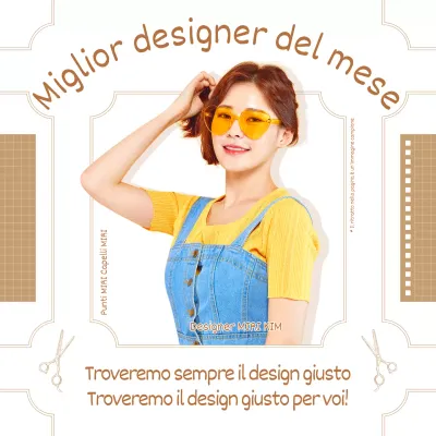 Promuovere un parrucchiere bruno e retrò