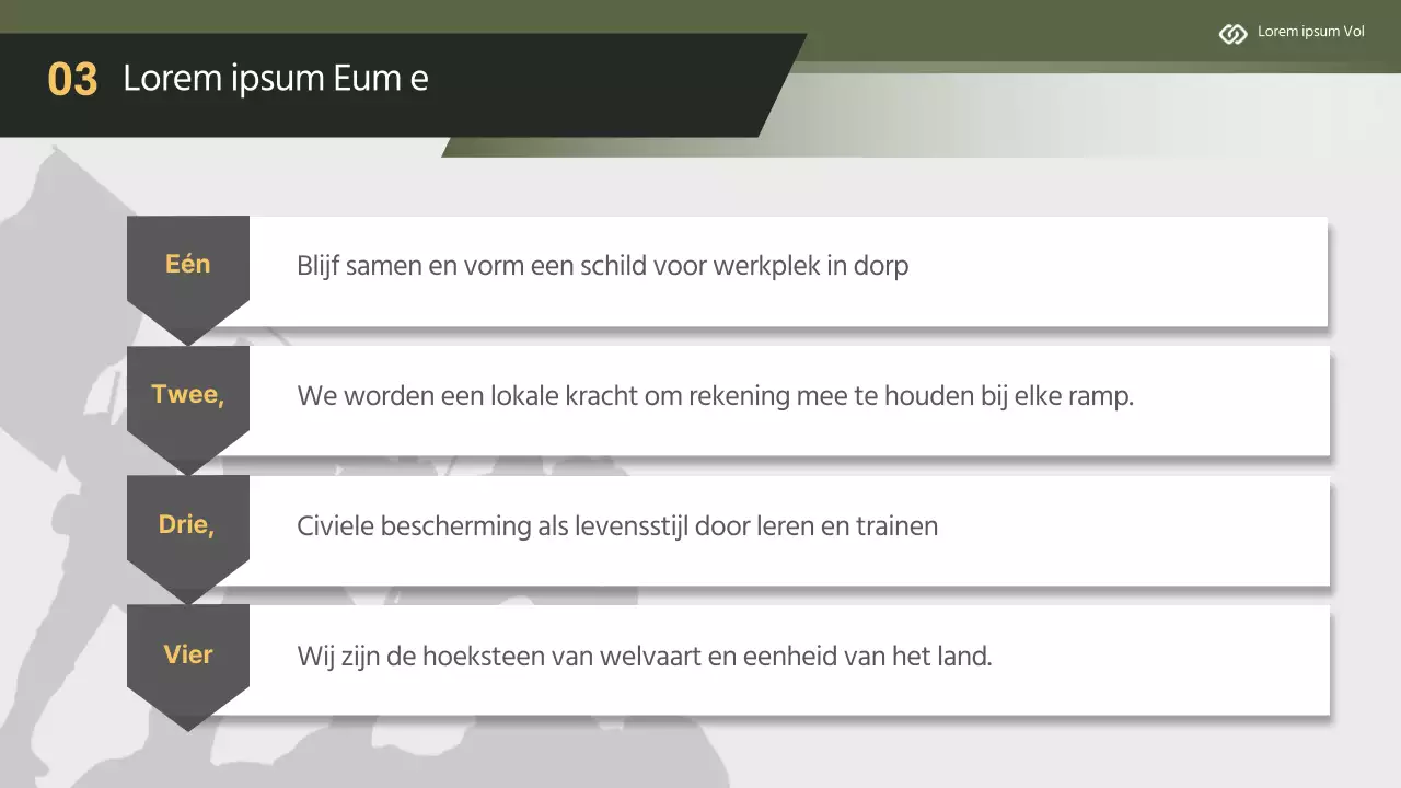 Modern trainingsmateriaal voor civiele bescherming in geel en kaki