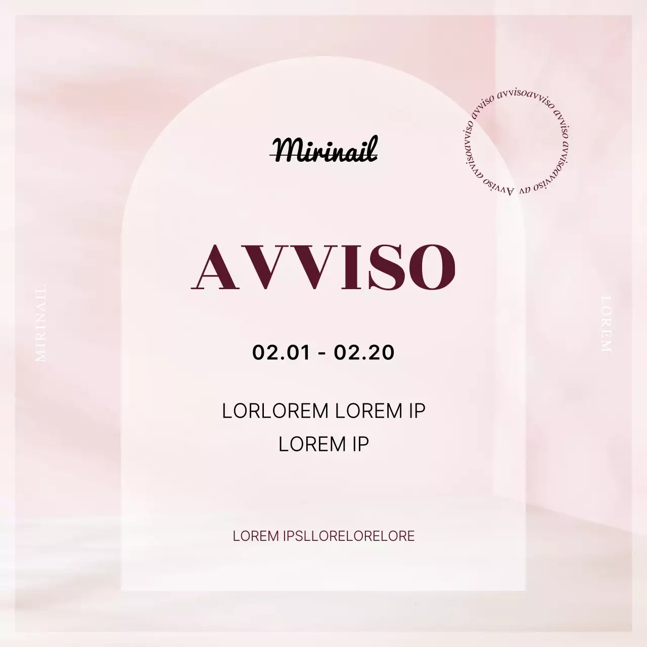 Annuncio di prenotazione di un salone per unghie rosa semplice