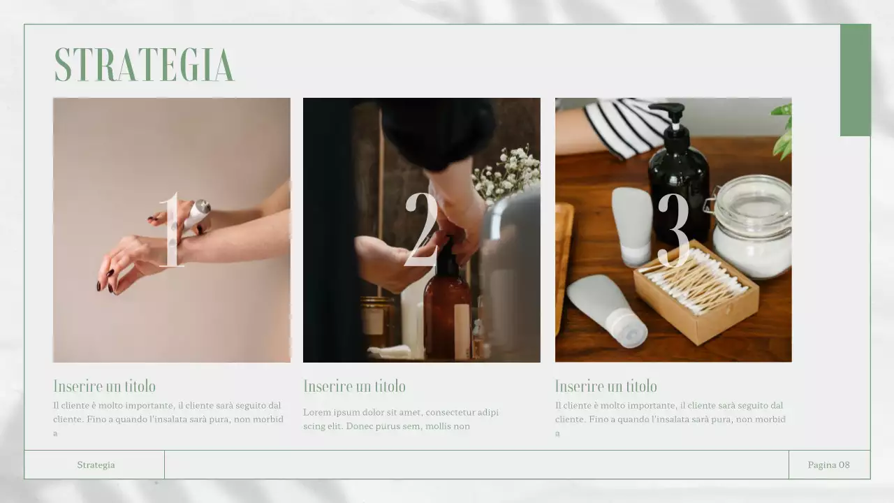 Materiale per relazioni aziendali a tema natura bianco e verde