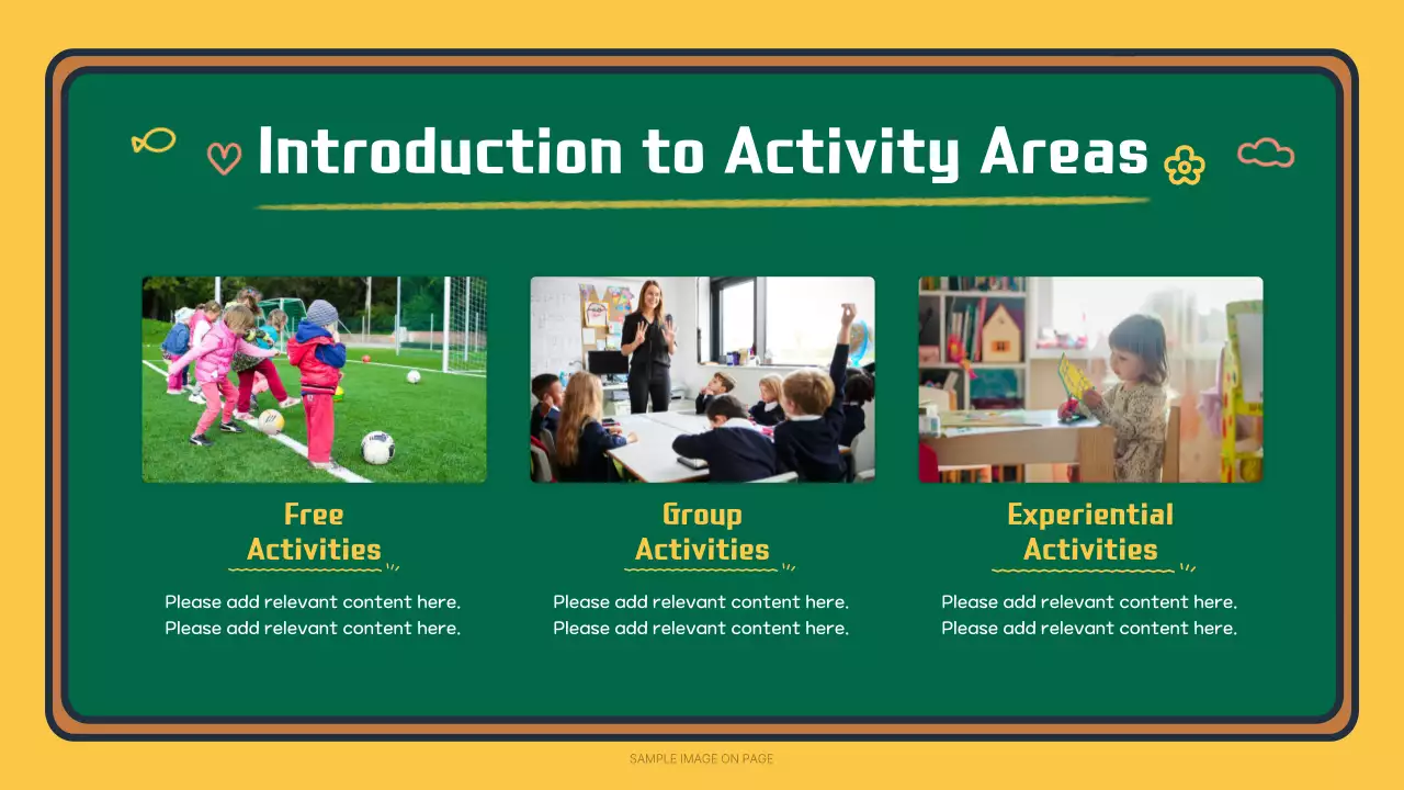 노란색 심플한 유치원 초대장 프레젠테이션