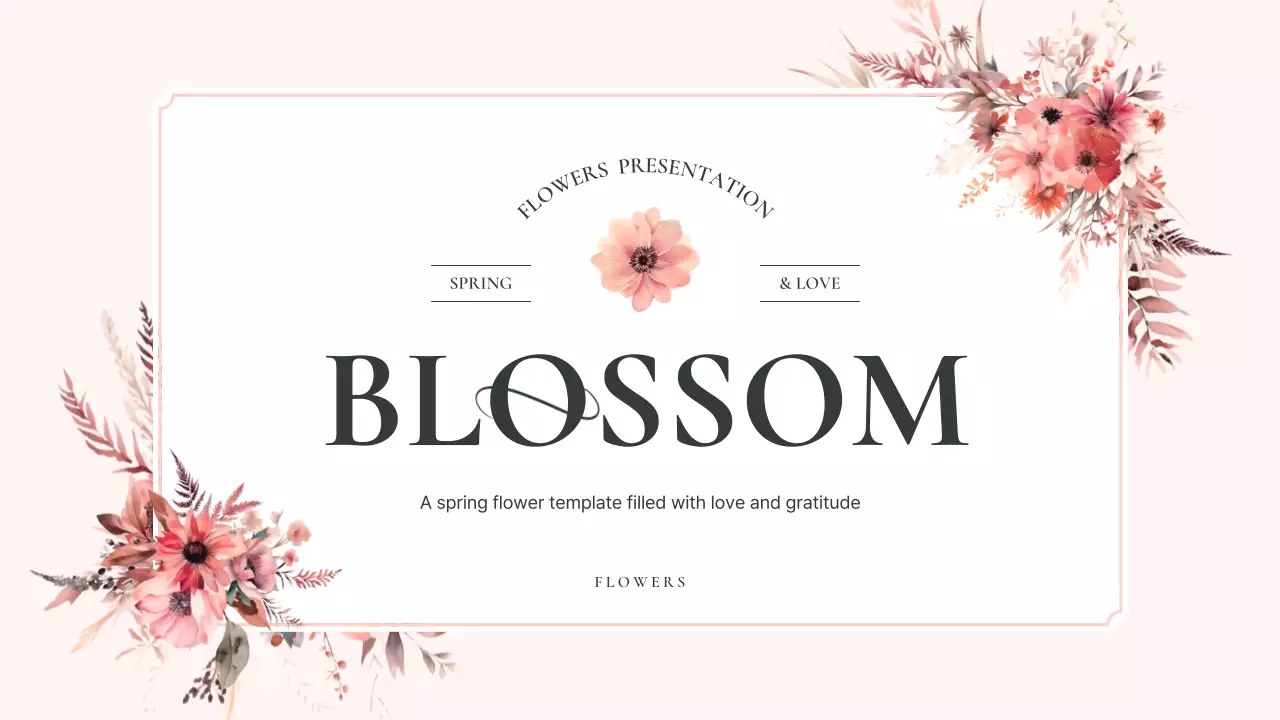 Pink Elegant Flowers Presentation