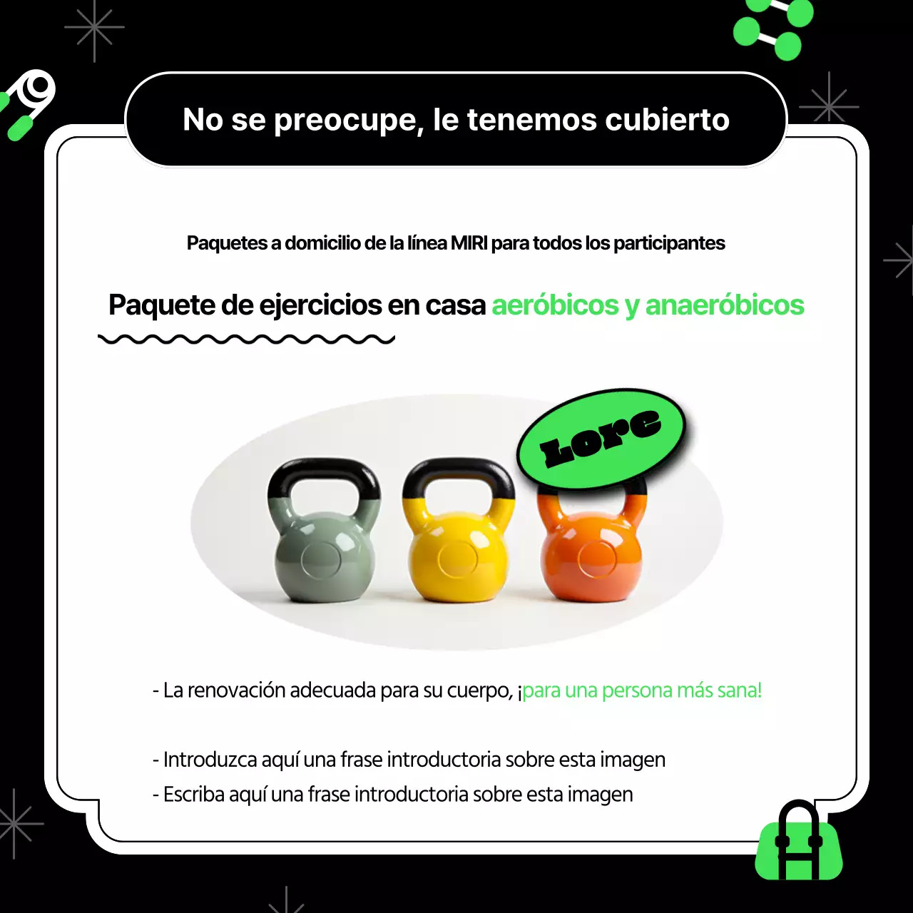 Recluta seguidores para un entrenamiento en casa kitsch en neón y negro