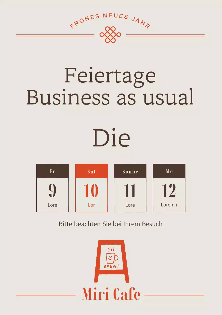 Eine einfache graue Urlaubsanzeige