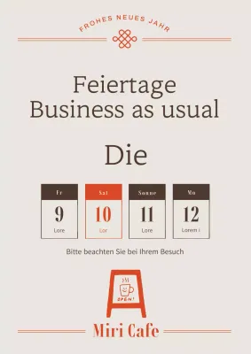 Eine einfache graue Urlaubsanzeige