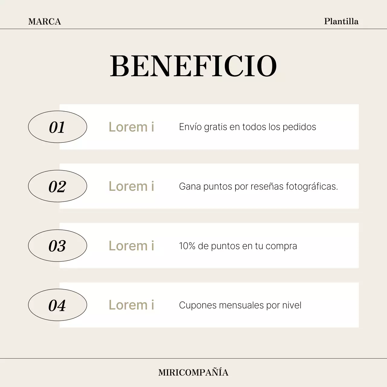 Un sencillo informe de marca en beige