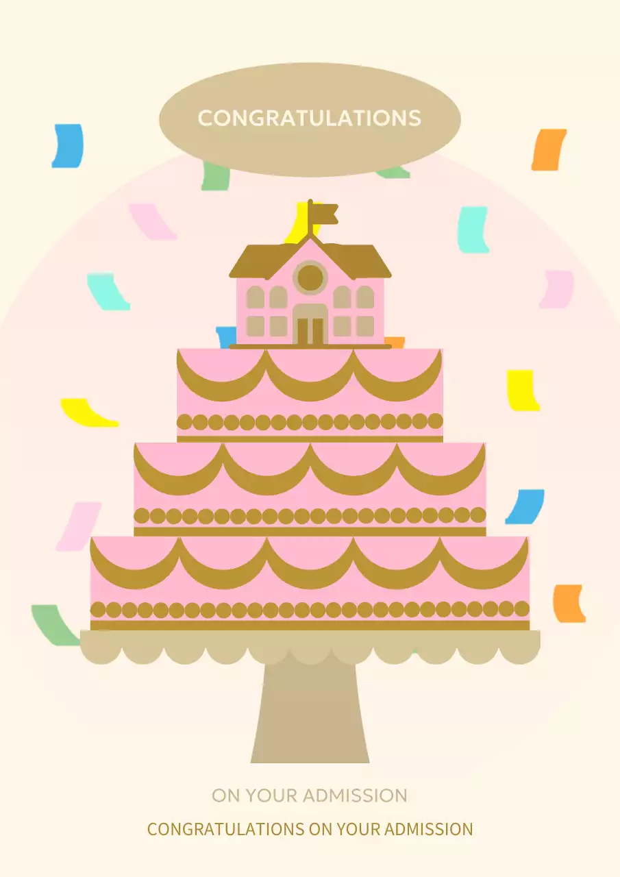 Pink Traditional Admission Card Poster