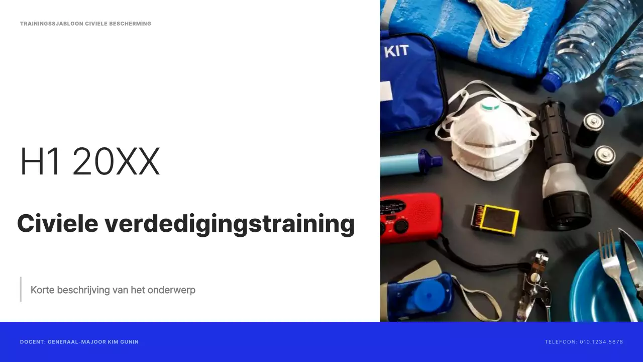 Eenvoudige civiele verdedigingstraining in marineblauw en zwart