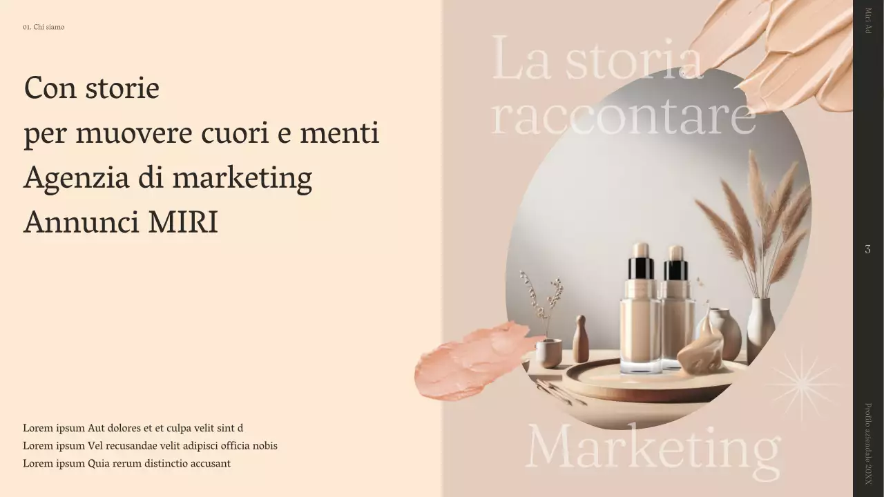 Un semplice profilo aziendale di storytelling in beige