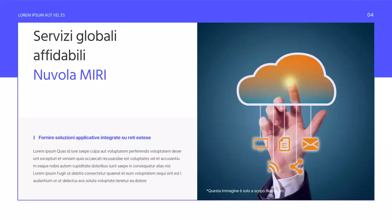 Un semplice prospetto di servizi aziendali in viola