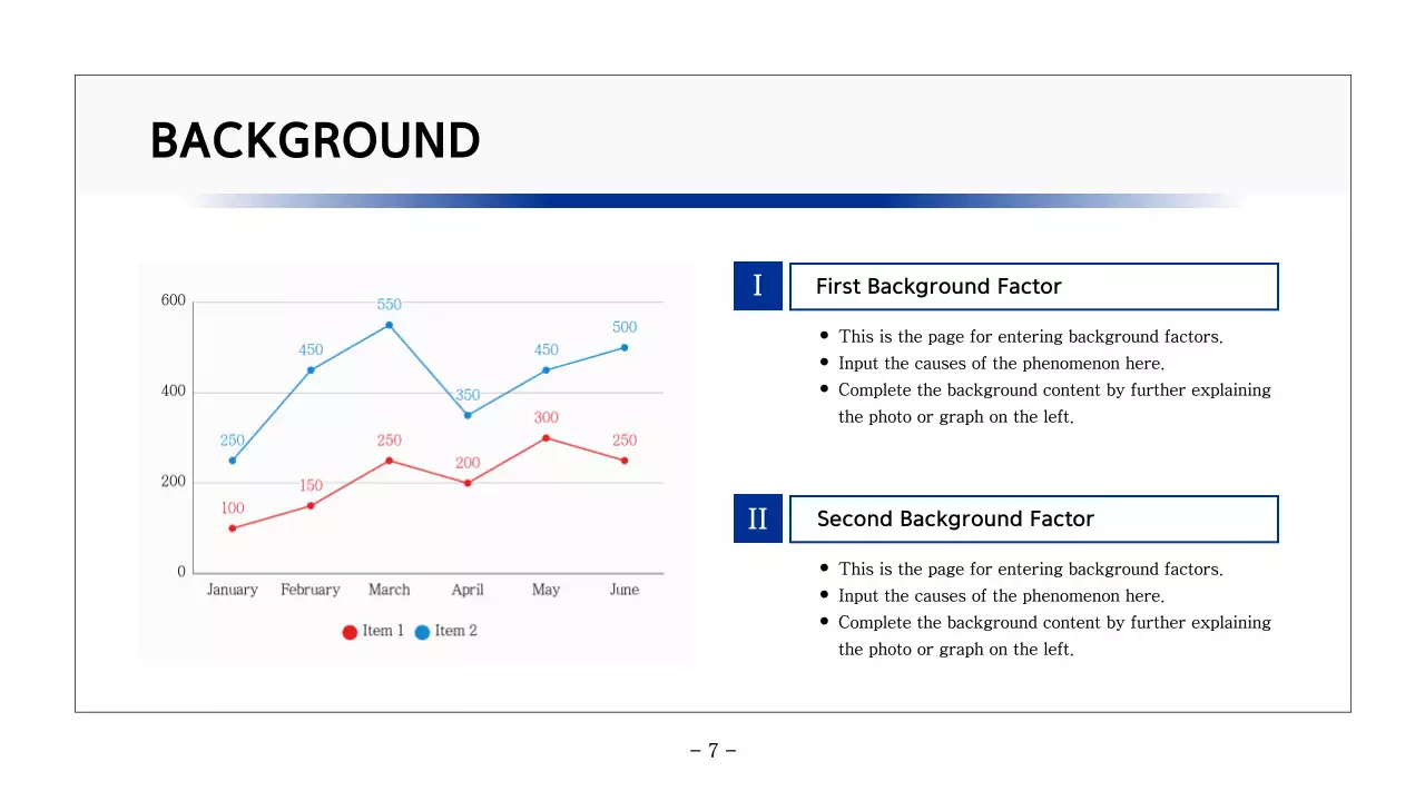 Basic printable report in navy blue and gray