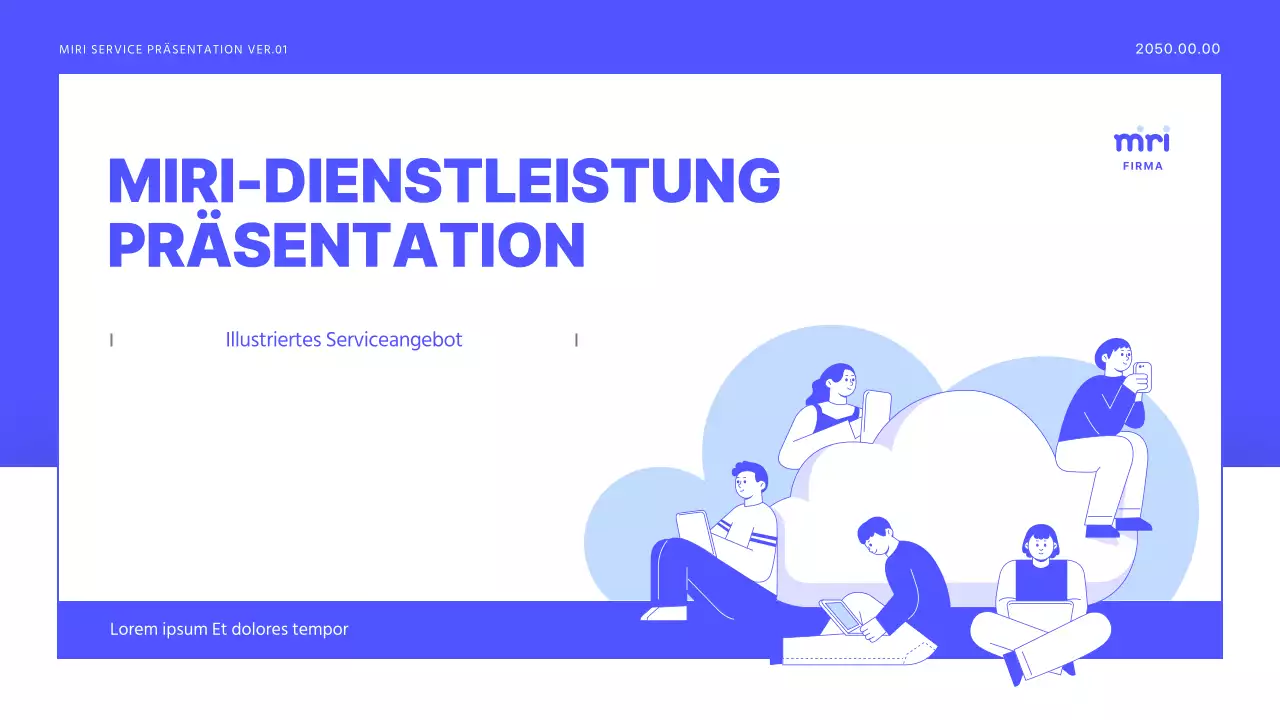 Ein einfacher, violetter Prospekt für Unternehmensdienstleistungen