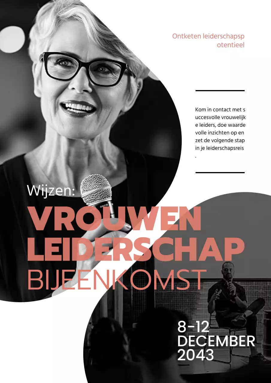 Promoot een eenvoudig leiderschapsseminar op Vrouwendag in zwart en roze