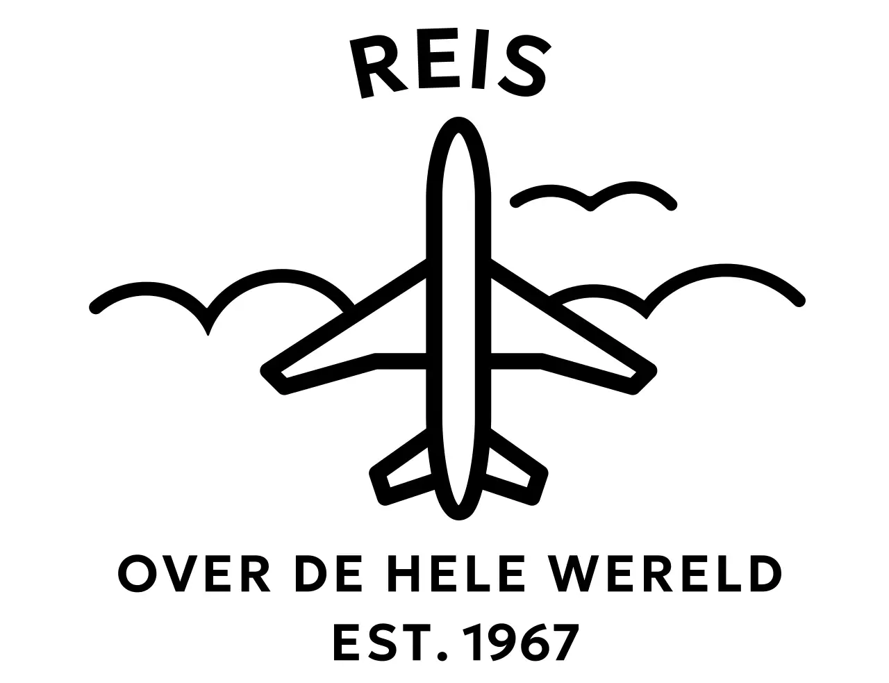 Een eenvoudig concept reisbureau met een vliegtuigillustratie